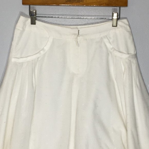 White Circle Mini Skirt Swiss Dot Eyelet Kawaii Lolita Swing Twirly Feminine - Picture 4 of 11